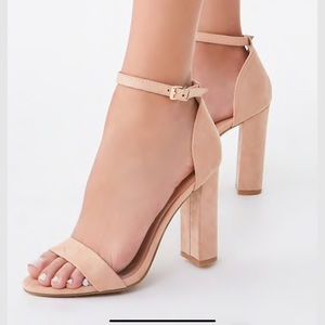 Faux Suede Block Heel